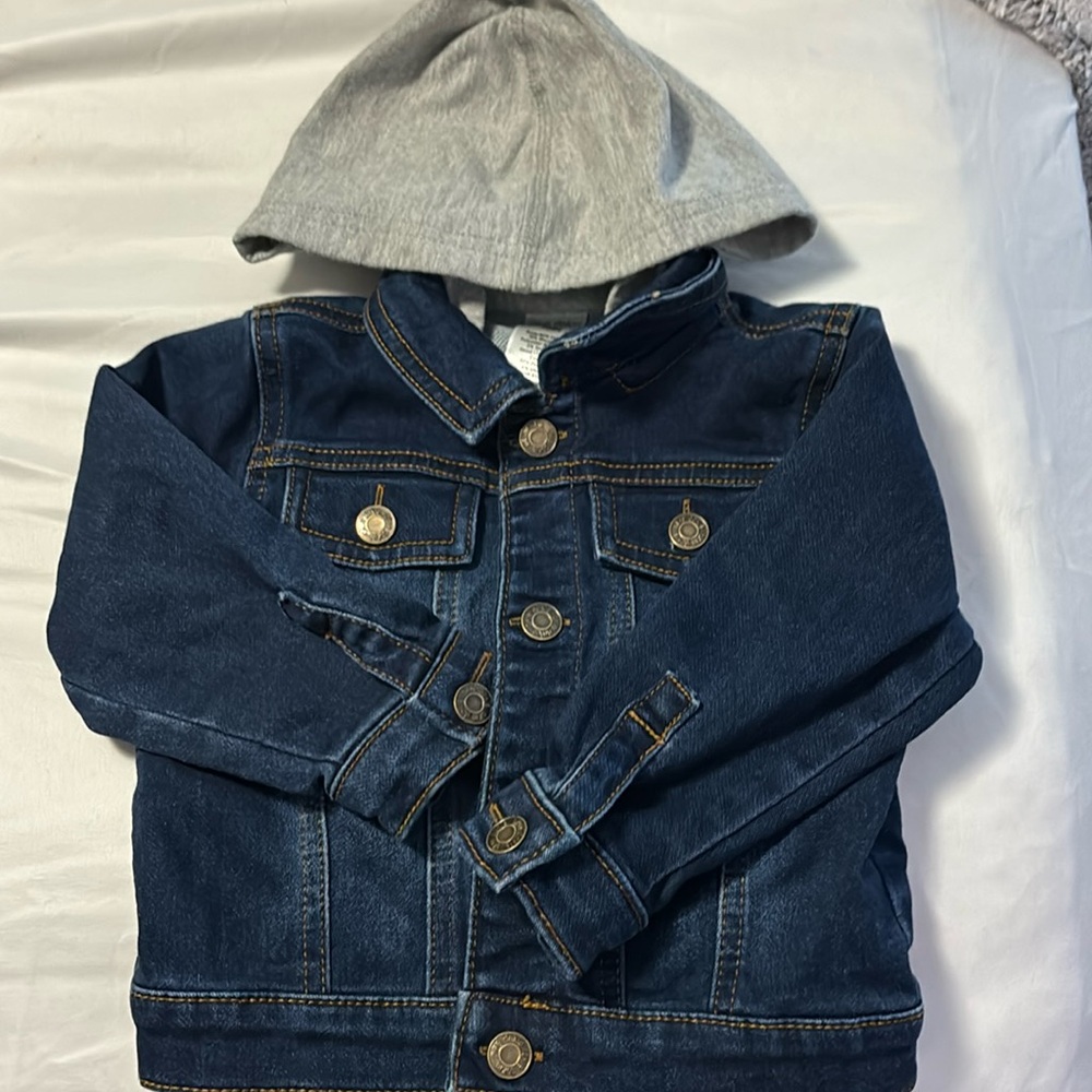 Jean jacked with hood for baby